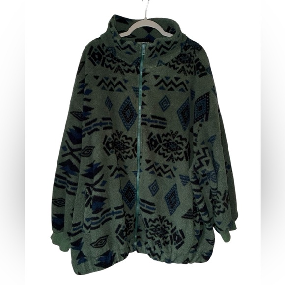 BloomChic Geometric Pocket Gathered Zipper Jacket Size 22-24 Womens - Picture 7 of 13